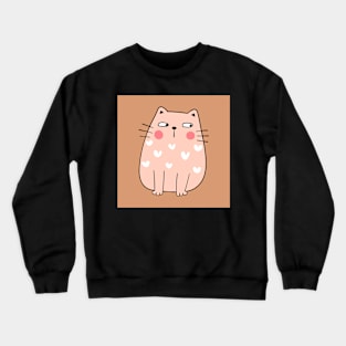 Cute Pink Fat Cat Crewneck Sweatshirt